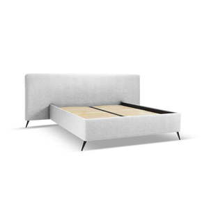 Svetlosivá čalúnená dvojlôžková posteľ s úložným priestorom a roštom 140x200 cm Walter – Milo Casa vyobraziť