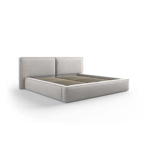 Svetlosivá čalúnená dvojlôžková posteľ s úložným priestorom a roštom 200x200 cm Arendal – Cosmopolitan Design vyobraziť