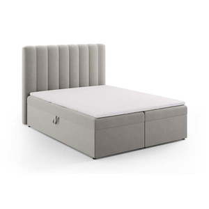 Sivá boxspring posteľ s úložným priestorom 160x200 cm Gina – Milo Casa vyobraziť