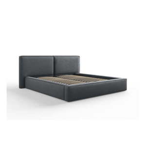 Tmavosivá čalúnená dvojlôžková posteľ s úložným priestorom a roštom 180x200 cm Arendal – Cosmopolitan Design vyobraziť