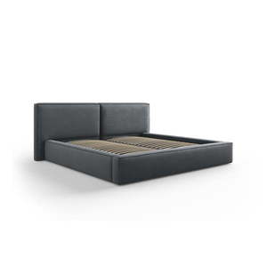 Tmavosivá čalúnená dvojlôžková posteľ s úložným priestorom a roštom 200x200 cm Arendal – Cosmopolitan Design vyobraziť