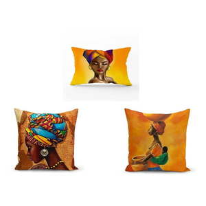 Súprava 3 obliečok na vankúše Minimalist Cushion Covers African Culture, 45 x 45 cm vyobraziť