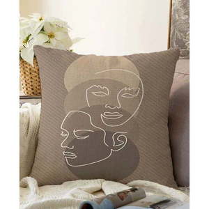 Hnedá obliečka na vankúš s prímesou bavlny Minimalist Cushion Covers Chenille, 55 x 55 cm vyobraziť