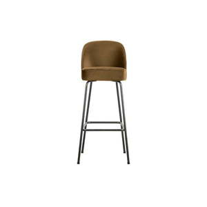 Zamatová barová stolička v horčicovej farbe 103 cm Vogue – BePureHome vyobraziť