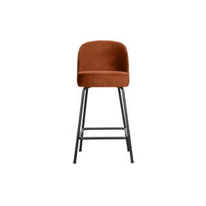 Zamatová barová stolička v tehlovej farbe 89 cm Vogue – BePureHome vyobraziť