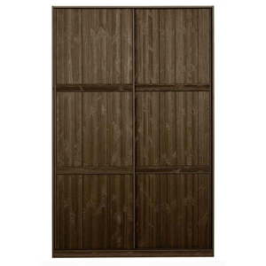 Hnedá šatníková skriňa z borovicového dreva s posuvnými dverami 139x215 cm Katoi – BePureHome vyobraziť