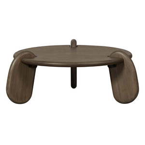 Hnedý okrúhly konferenčný stolík s doskou v dekore orechového dreva ø 100 cm Imbue – BePureHome vyobraziť