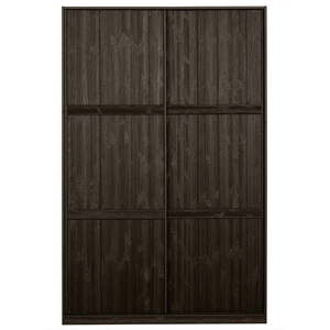 Tmavohnedá šatníková skriňa z borovicového dreva s posuvnými dverami 139x215 cm Katoi – BePureHome vyobraziť