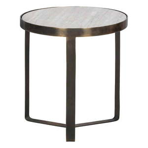Okrúhly odkladací stolík s doskou v dekore mramoru 38x38 cm Winne – BePureHome vyobraziť