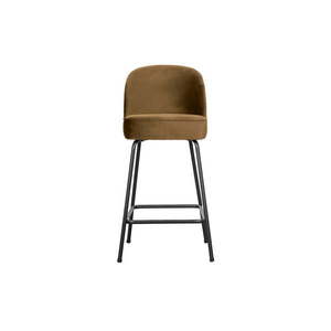 Zamatová barová stolička v horčicovej farbe 89 cm Vogue – BePureHome vyobraziť