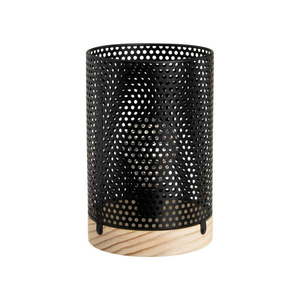 Čierna stolová lampa s kovovým tienidlom (výška 20 cm) – Casa Selección vyobraziť