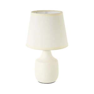 Bielo-krémová keramická stolová lampa s textilným tienidlom (výška 24 cm) – Casa Selección vyobraziť