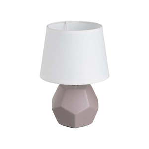 Sivá keramická stolová lampa s textilným tienidlom (výška 26 cm) – Casa Selección vyobraziť