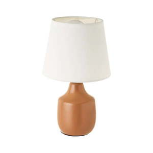 Bielo-hnedá keramická stolová lampa s textilným tienidlom (výška 24 cm) – Casa Selección vyobraziť