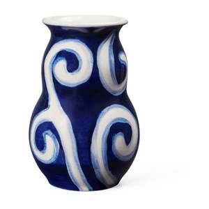 Modrá ručne maľovaná váza z kameniny Tulle – Kähler Design vyobraziť