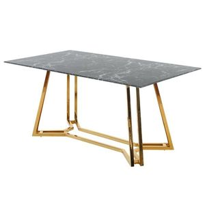 Sconto Jedálenský stôl KONAMI čierny mramor/zlatá vyobraziť
