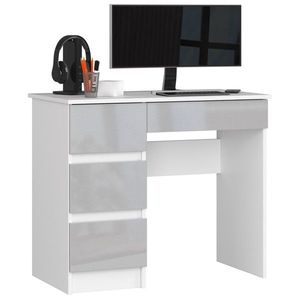 Písací stôl A-7 90 cm biely/sivý ľavý vyobraziť