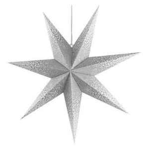 Vánoční papírová hvězda LUNA stříbrné třpytky 60 cm bílá vyobraziť