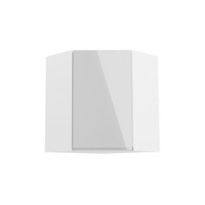 KONDELA Aurora G60N horná rohová kuchynská skrinka biela / sivý lesk vyobraziť
