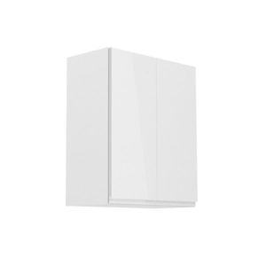 KONDELA Aurora G602F horná kuchynská skrinka biela / sivý lesk vyobraziť