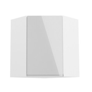 KONDELA Aurora G60N horná rohová kuchynská skrinka biela / biely lesk vyobraziť