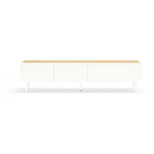 Biely/v prírodnej farbe TV stolík v dekore duba 180x45 cm Arista – Teulat vyobraziť