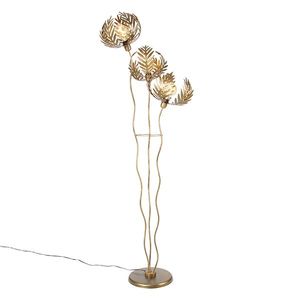 Vintage stojaca lampa zlatá 3-svetlá - Botanica vyobraziť