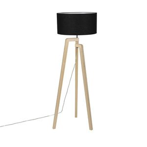 Moderná stojaca lampa drevo s čiernym tienidlom 45 cm - Puros vyobraziť