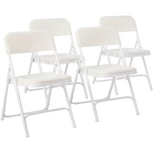 Skladacie čalúnené stoličky, 4 ks, biele vyobraziť