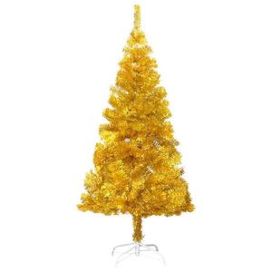 Zlatý umelý vianočný stromček, 150 cm 415 vetiev vyobraziť