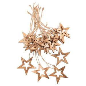 Sada vianočných drevených ozdôb Hviezda natur, 18 ks vyobraziť