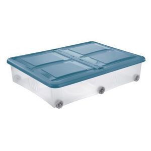 Tontarelli Úložný box s vekom Stockbox 61 l, transparentná/modrá vyobraziť