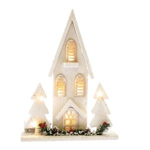 Drevený LED domček Christmas cottage biela, 36 x 27 x 7 cm vyobraziť
