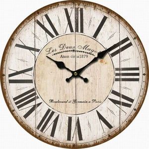 Drevené nástenné hodiny Les Deux, pr. 34 cm vyobraziť