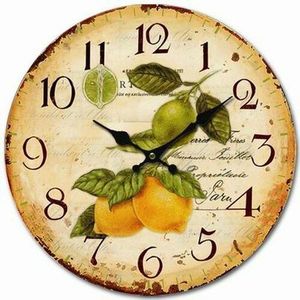 Drevené nástenné hodiny Vintage lemons, pr. 34 cm vyobraziť