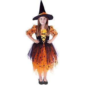 Rappa Detský kostým oranžová Čarodejnica/Halloween vyobraziť