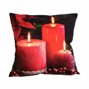 Forbyt Vianočná obliečka na vankúšik Červené sviečky, 40 x 40 cm vyobraziť