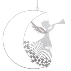 Vianočná kovová dekorácia Anjel, 20 x 21 x 0, 5 cm vyobraziť