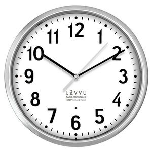 LAVVU Strieborné hodiny Accurate Metallic Silver riadené rádiovým signálom vyobraziť