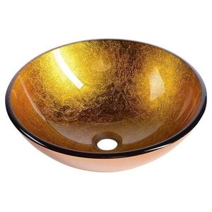 SAPHO - AGO sklenené umývadlo na dosku Ø 42 cm, zlatá oranžová 2501-19 vyobraziť