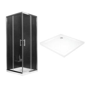 MEXEN/S - Rio Sprchovací kút štvorcový 90x90, transparent, chrom + vanička so sifónom 860-090-090-01-00-4010 vyobraziť