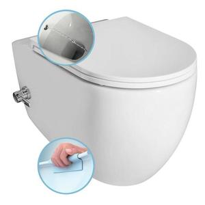 ISVEA - INFINITY CLEANWASH závesná WC misa Rimless, integrovaná batéria a bidetová spŕška 36, 5x53cm, biela 10NFS1005I vyobraziť