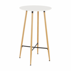 Barový stôl, biela/dub, priemer 60 cm, IMAM vyobraziť