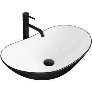 Keramické umývadlo na dosku Rea Royal 62, 5 x 36 cm Black White vyobraziť
