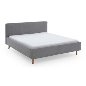 Sivá čalúnená dvojlôžková posteľ s úložným priestorom a roštom 160x200 cm Mattis – Meise Möbel vyobraziť