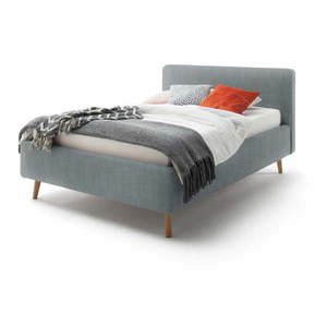 Modro-sivá čalúnená dvojlôžková posteľ s úložným priestorom a roštom 140x200 cm Mattis – Meise Möbel vyobraziť