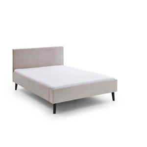Béžová čalúnená dvojlôžková posteľ 140x200 cm Leira – Meise Möbel vyobraziť