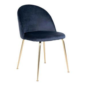 Zamatové jedálenské stoličky v modro-zlatej farbe v súprave 2 ks Geneve – House Nordic vyobraziť