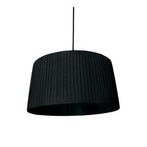 Čierne závesné svietidlo s textilným tienidlom ø 50 cm – SULION vyobraziť