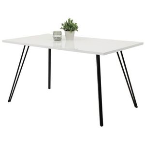 Jedálenský stôl Jennifer 140x80 cm, biely lesk% vyobraziť